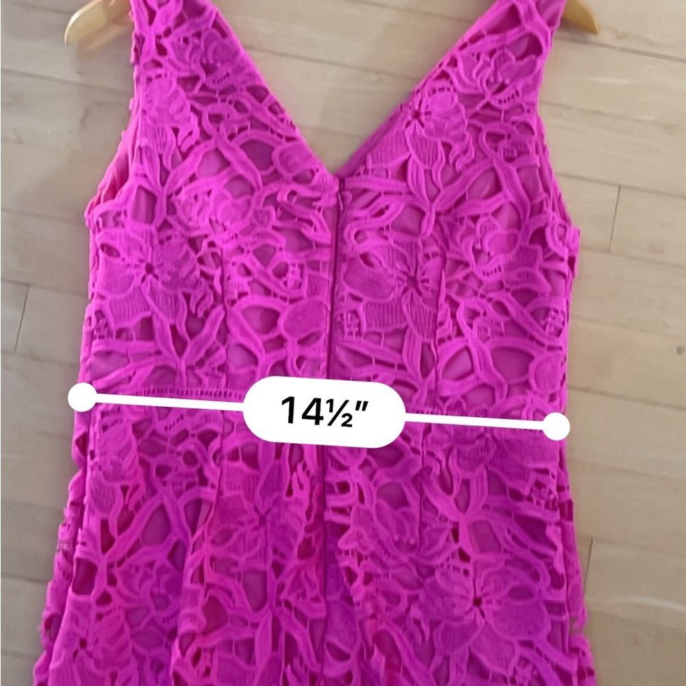Alexia Admor Crotchet Lace Sheath Midi Dress in Hot Pink 10 NWOT - Picture 9 of 11